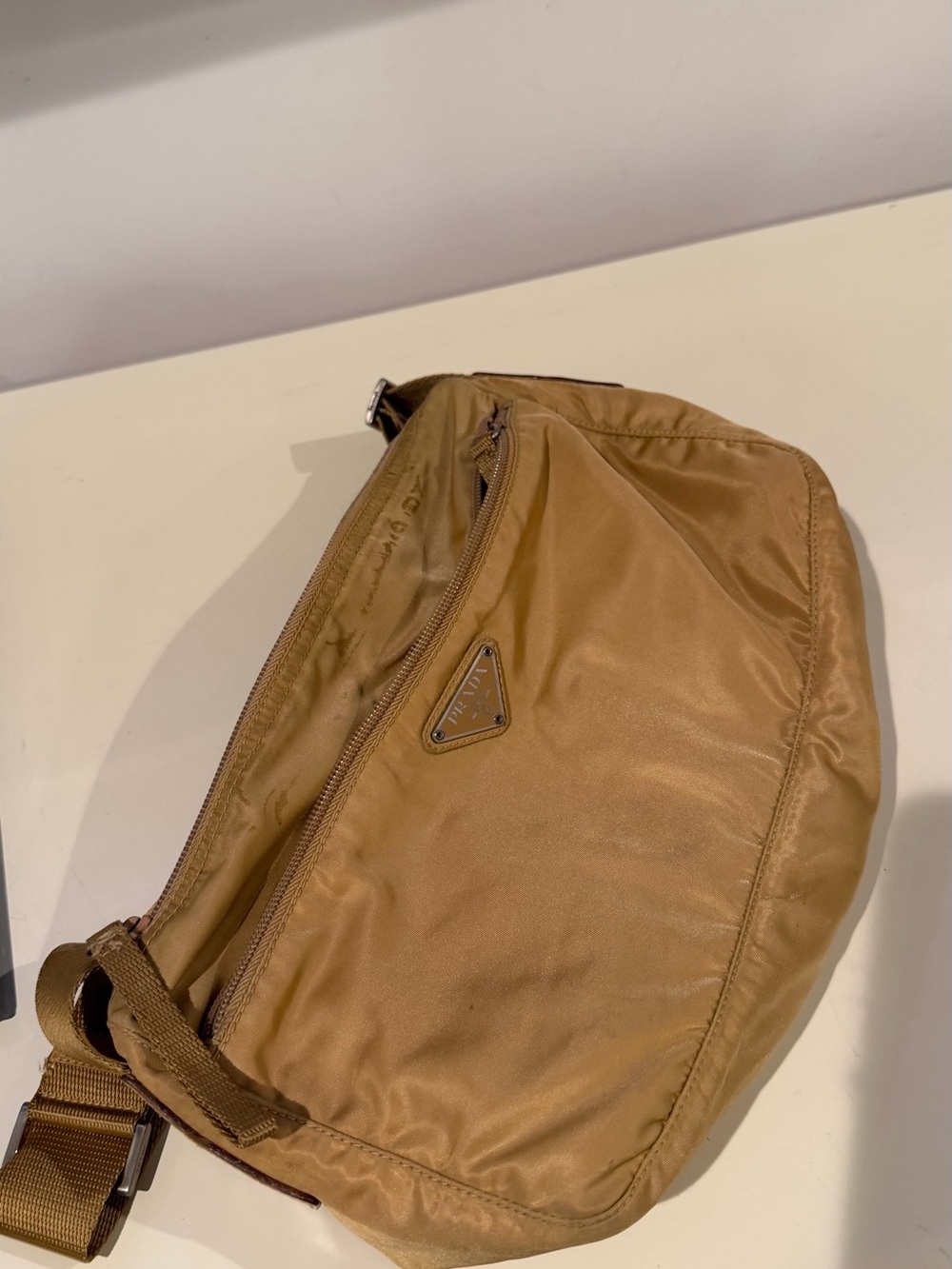 Prada Tan Nylon Belt Bag / shoulder bag